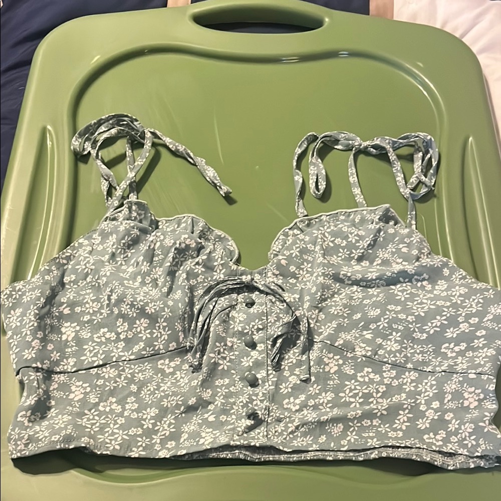 Floral light green Crop Top